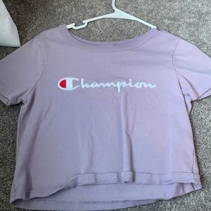 Purple Champion crop top.